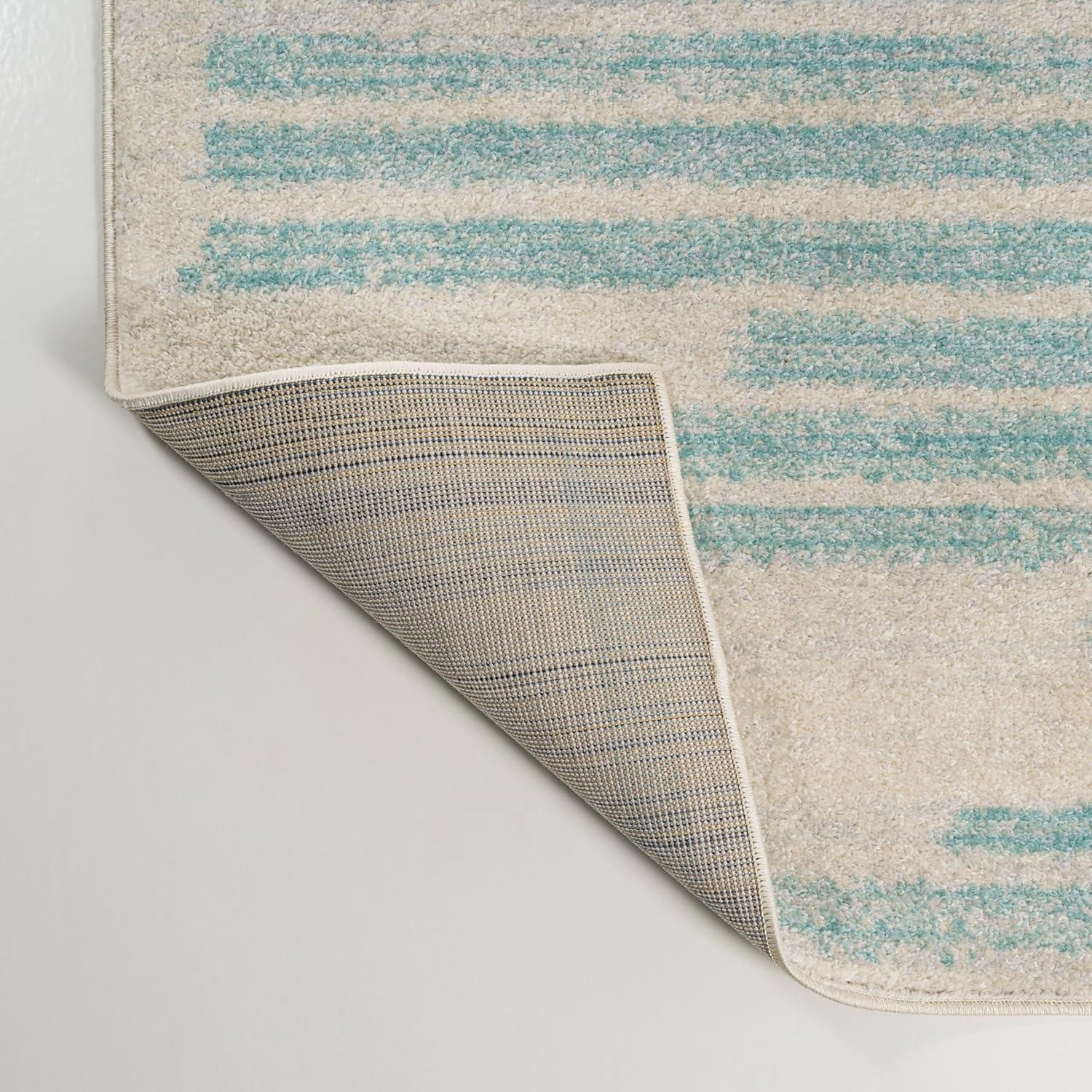 image:imageJONATHAN Y Khalil Modern Berber Stripe CreamBlack Indoor Area Rug 10x13 Contemporary Bohemian EasyCleaning for Living Room Bedroom Kitchen Pet Friendly NonShedding MOH207A13CreamTurquoise