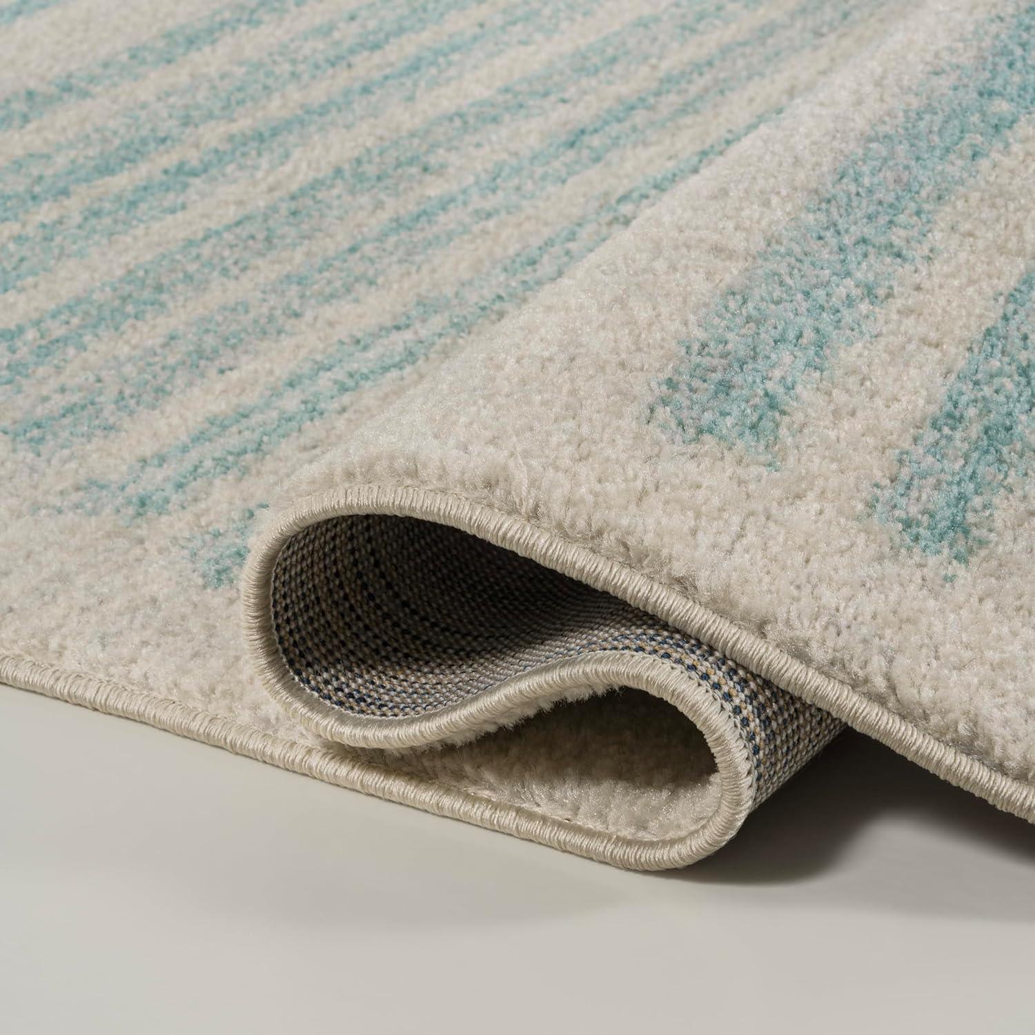 image:imageJONATHAN Y Khalil Modern Berber Stripe CreamBlack Indoor Area Rug 10x13 Contemporary Bohemian EasyCleaning for Living Room Bedroom Kitchen Pet Friendly NonShedding MOH207A13CreamTurquoise