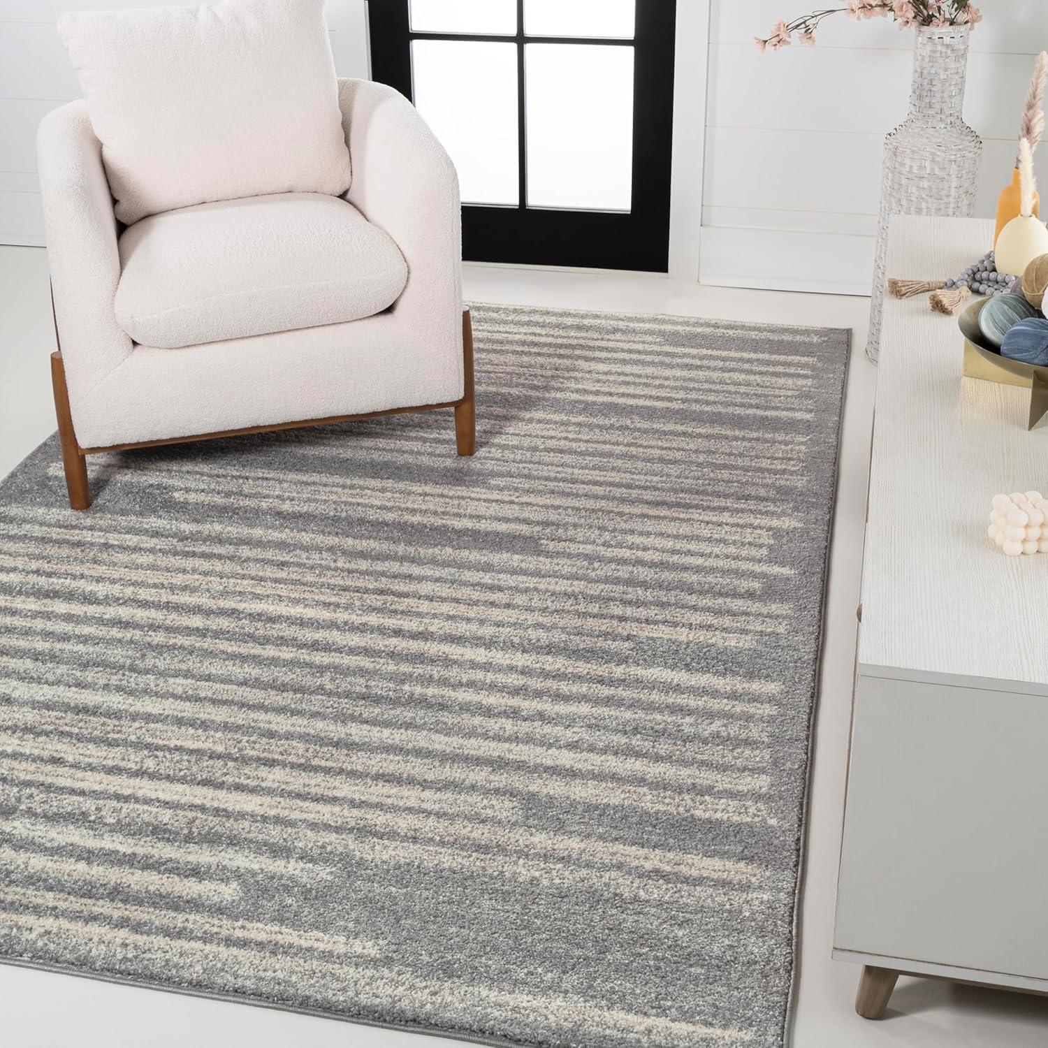 image:imageJONATHAN Y Khalil Modern Berber Stripe CreamBlack Indoor Area Rug 10x13 Contemporary Bohemian EasyCleaning for Living Room Bedroom Kitchen Pet Friendly NonShedding MOH207A13GrayCream
