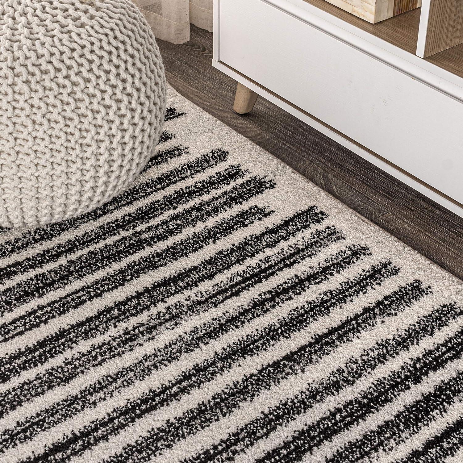 image:imageJONATHAN Y Khalil Modern Berber Stripe CreamBlack Indoor Area Rug 10x13 Contemporary Bohemian EasyCleaning for Living Room Bedroom Kitchen Pet Friendly NonShedding MOH207A13CreamBlack