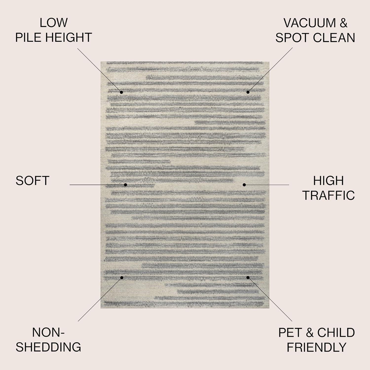 image:imageJONATHAN Y Khalil Modern Berber Stripe CreamBlack Indoor Area Rug 10x13 Contemporary Bohemian EasyCleaning for Living Room Bedroom Kitchen Pet Friendly NonShedding MOH207A13CreamGray