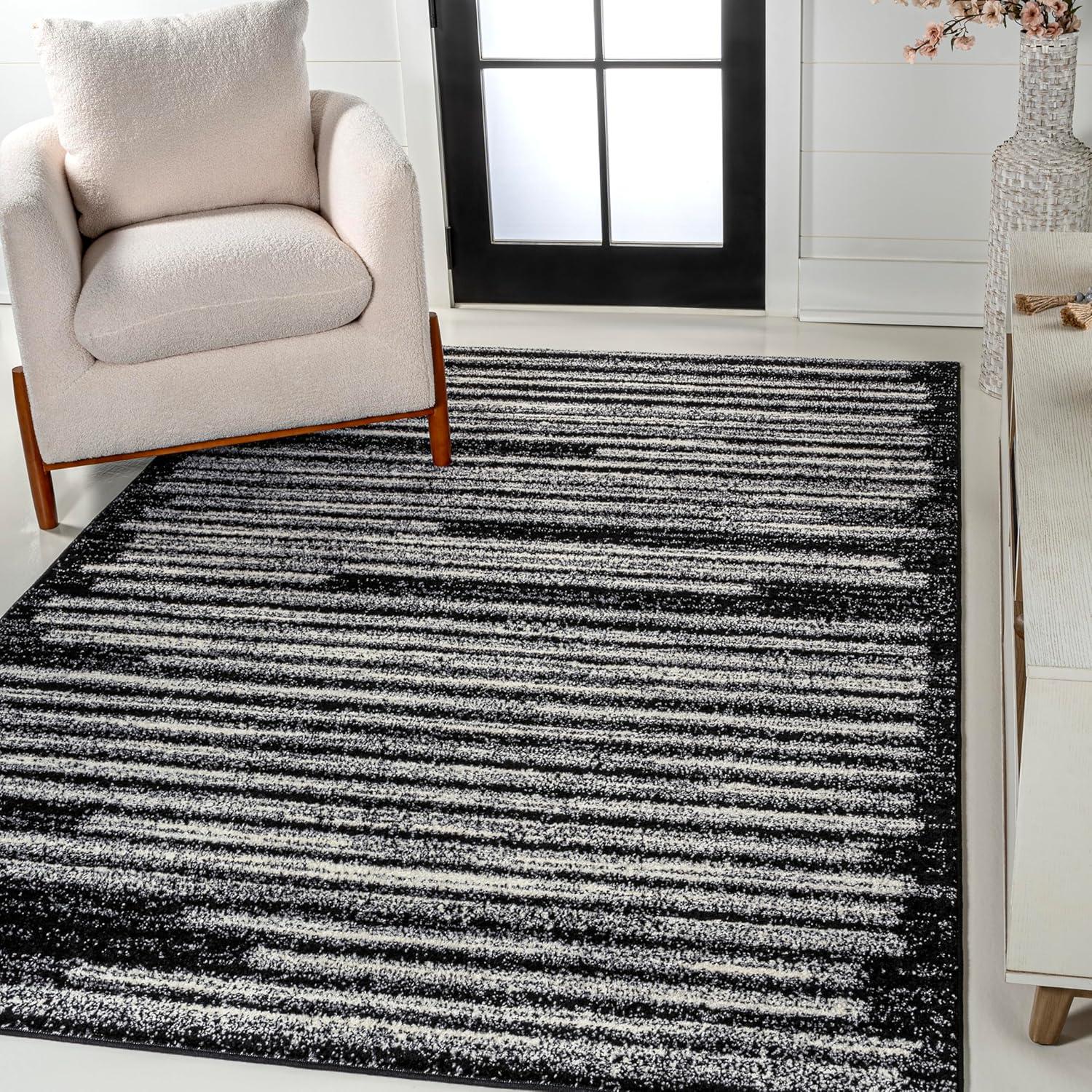 image:imageJONATHAN Y Khalil Modern Berber Stripe CreamBlack Indoor Area Rug 10x13 Contemporary Bohemian EasyCleaning for Living Room Bedroom Kitchen Pet Friendly NonShedding MOH207A13BlackCream