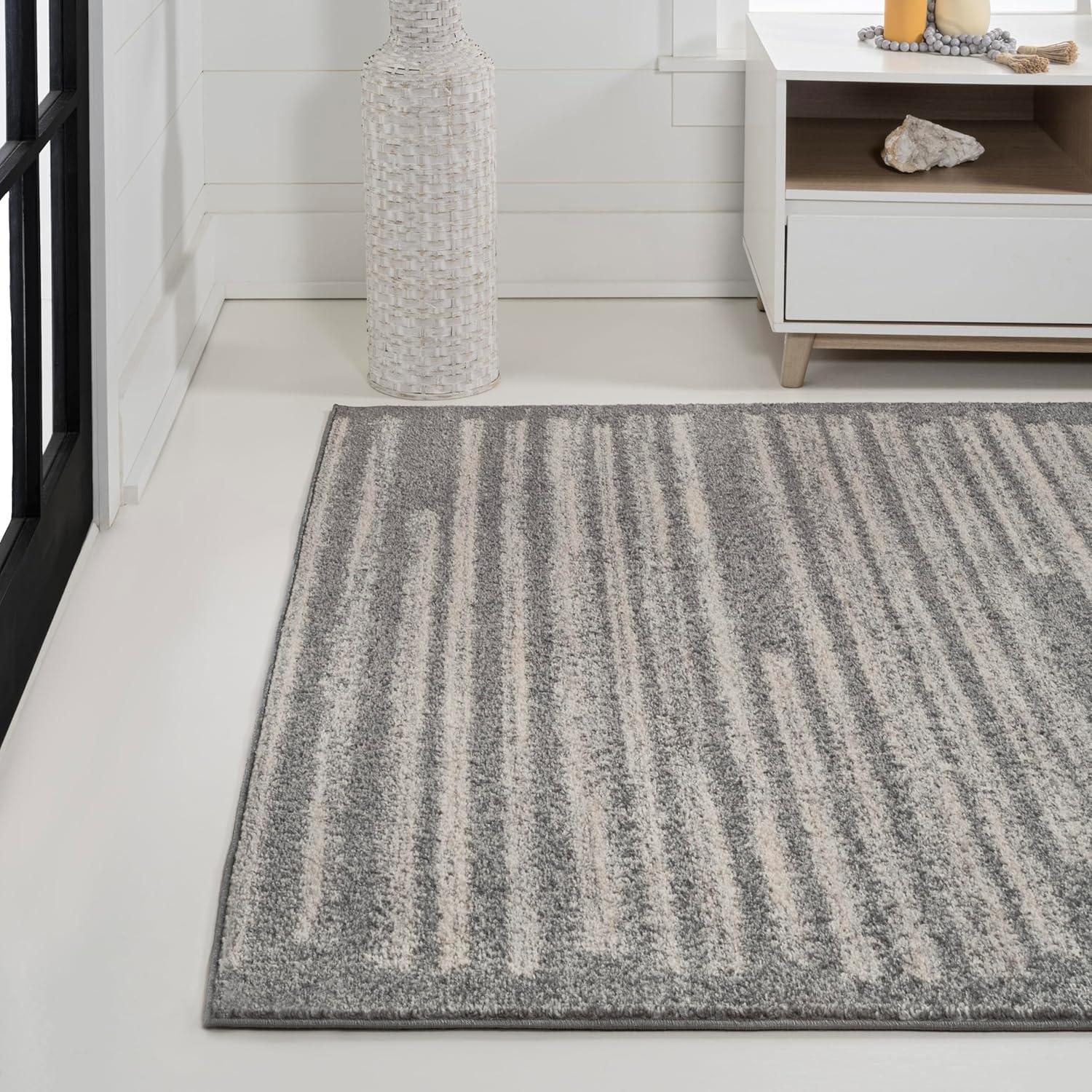 image:imageJONATHAN Y Khalil Modern Berber Stripe CreamBlack Indoor Area Rug 10x13 Contemporary Bohemian EasyCleaning for Living Room Bedroom Kitchen Pet Friendly NonShedding MOH207A13GrayCream