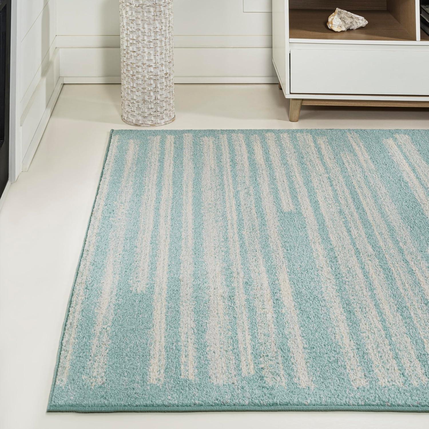 image:imageJONATHAN Y Khalil Modern Berber Stripe CreamBlack Indoor Area Rug 10x13 Contemporary Bohemian EasyCleaning for Living Room Bedroom Kitchen Pet Friendly NonShedding MOH207A13TurquoiseCream