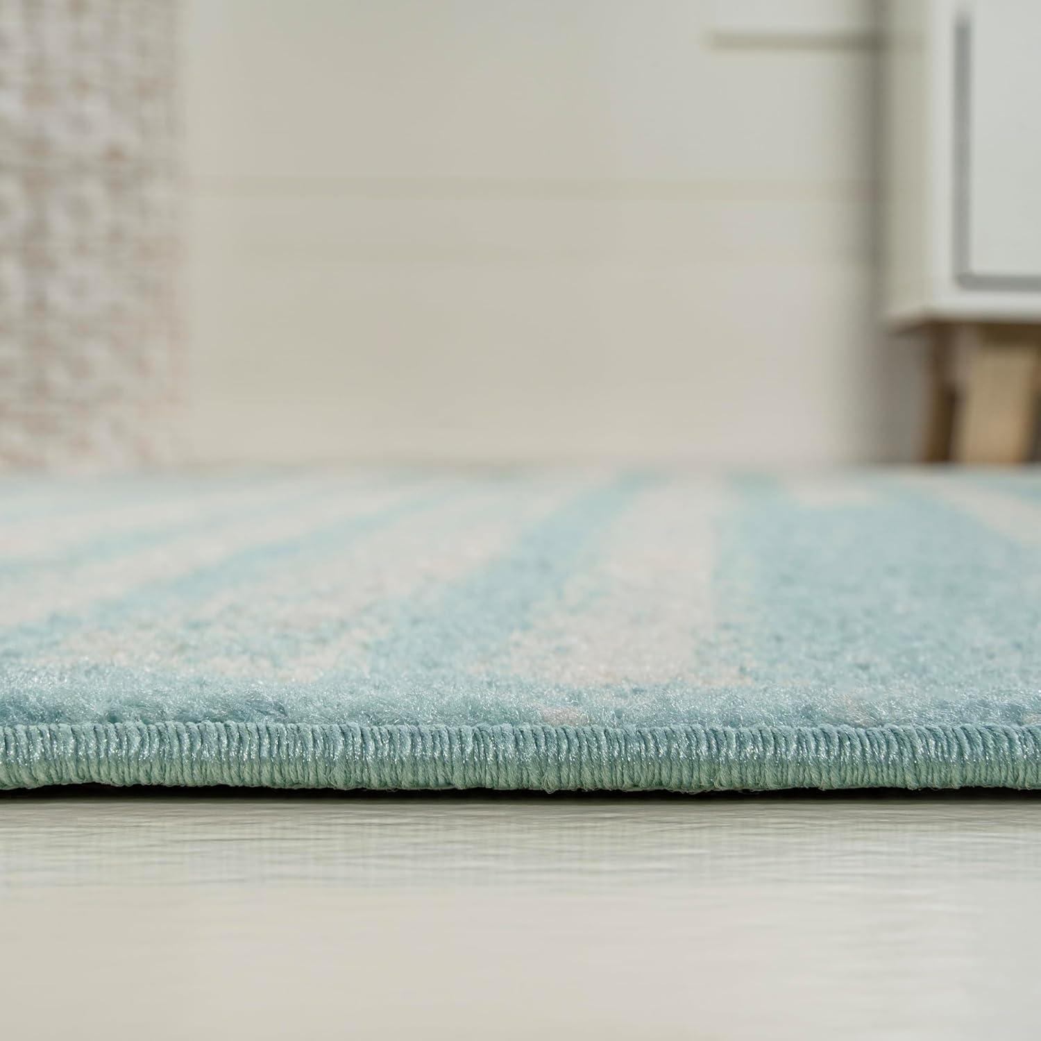image:imageJONATHAN Y Khalil Modern Berber Stripe CreamBlack Indoor Area Rug 10x13 Contemporary Bohemian EasyCleaning for Living Room Bedroom Kitchen Pet Friendly NonShedding MOH207A13TurquoiseCream