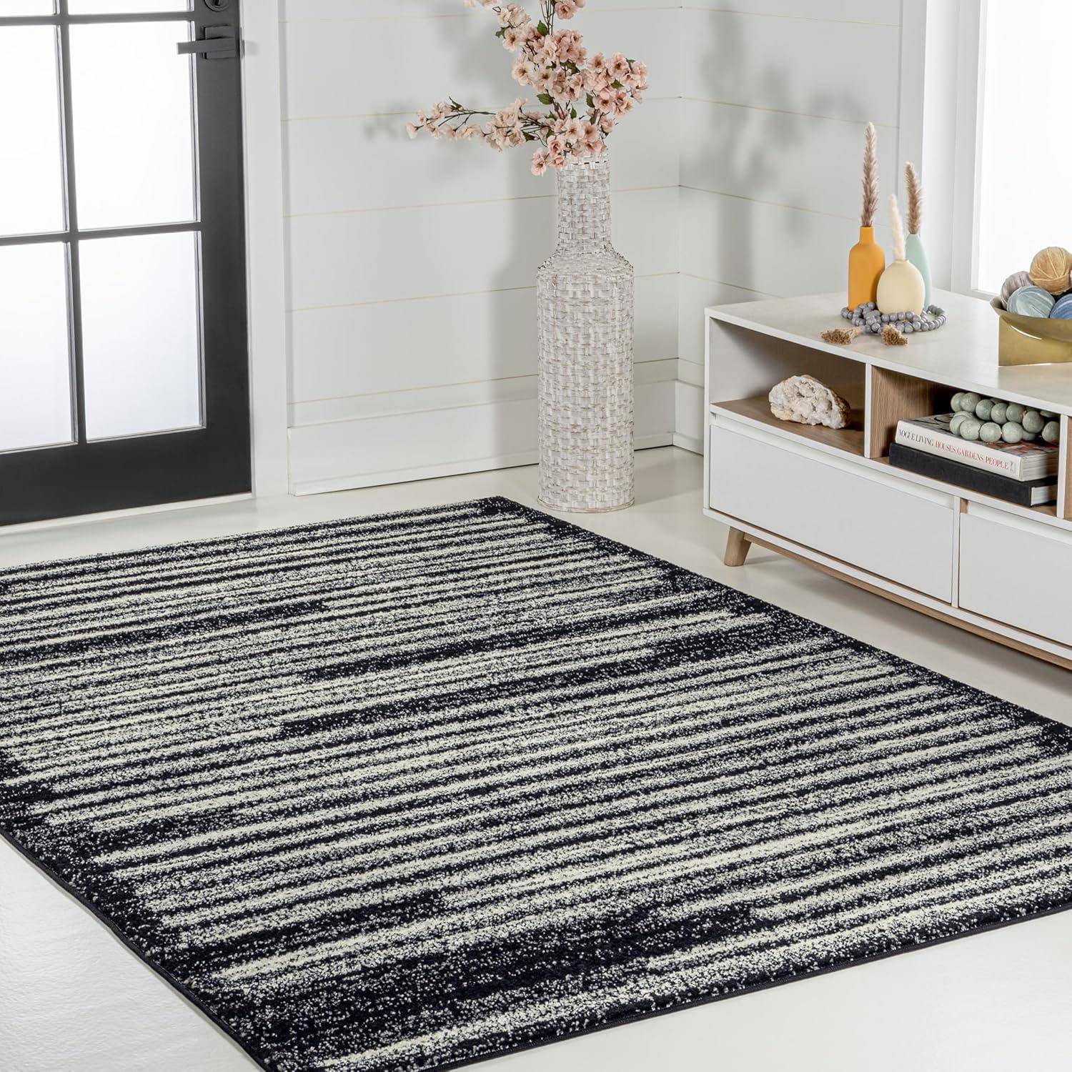 image:imageJONATHAN Y Khalil Modern Berber Stripe CreamBlack Indoor Area Rug 10x13 Contemporary Bohemian EasyCleaning for Living Room Bedroom Kitchen Pet Friendly NonShedding MOH207A13BlackCream