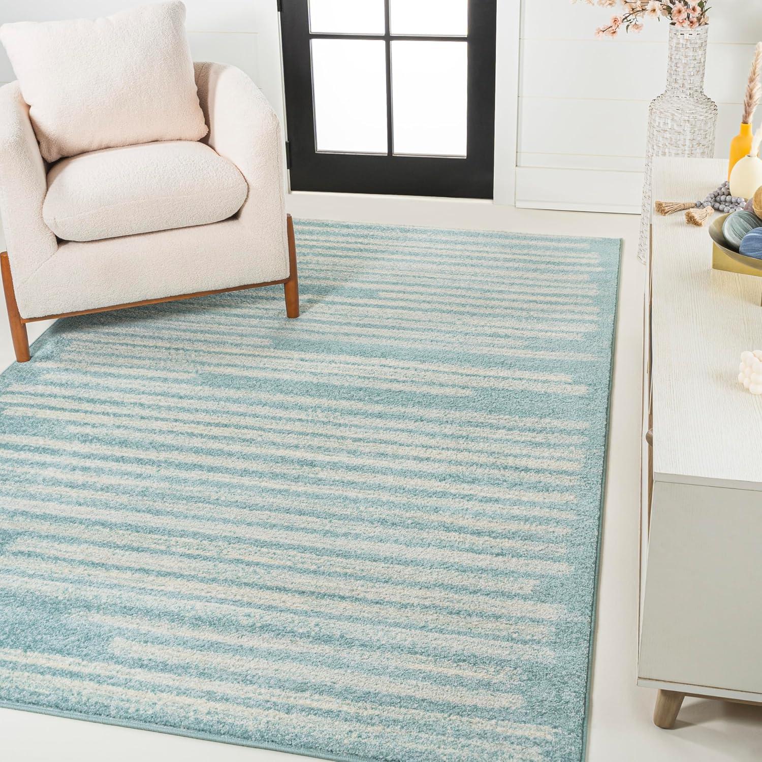 image:imageJONATHAN Y Khalil Modern Berber Stripe CreamBlack Indoor Area Rug 10x13 Contemporary Bohemian EasyCleaning for Living Room Bedroom Kitchen Pet Friendly NonShedding MOH207A13TurquoiseCream