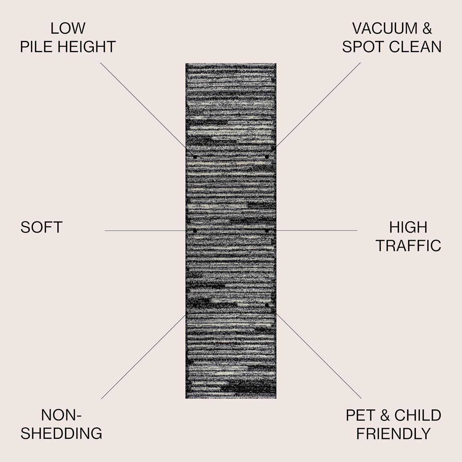image:imageJONATHAN Y Khalil Modern Berber Stripe CreamBlack Indoor Area Rug 10x13 Contemporary Bohemian EasyCleaning for Living Room Bedroom Kitchen Pet Friendly NonShedding MOH207A13BlackCream