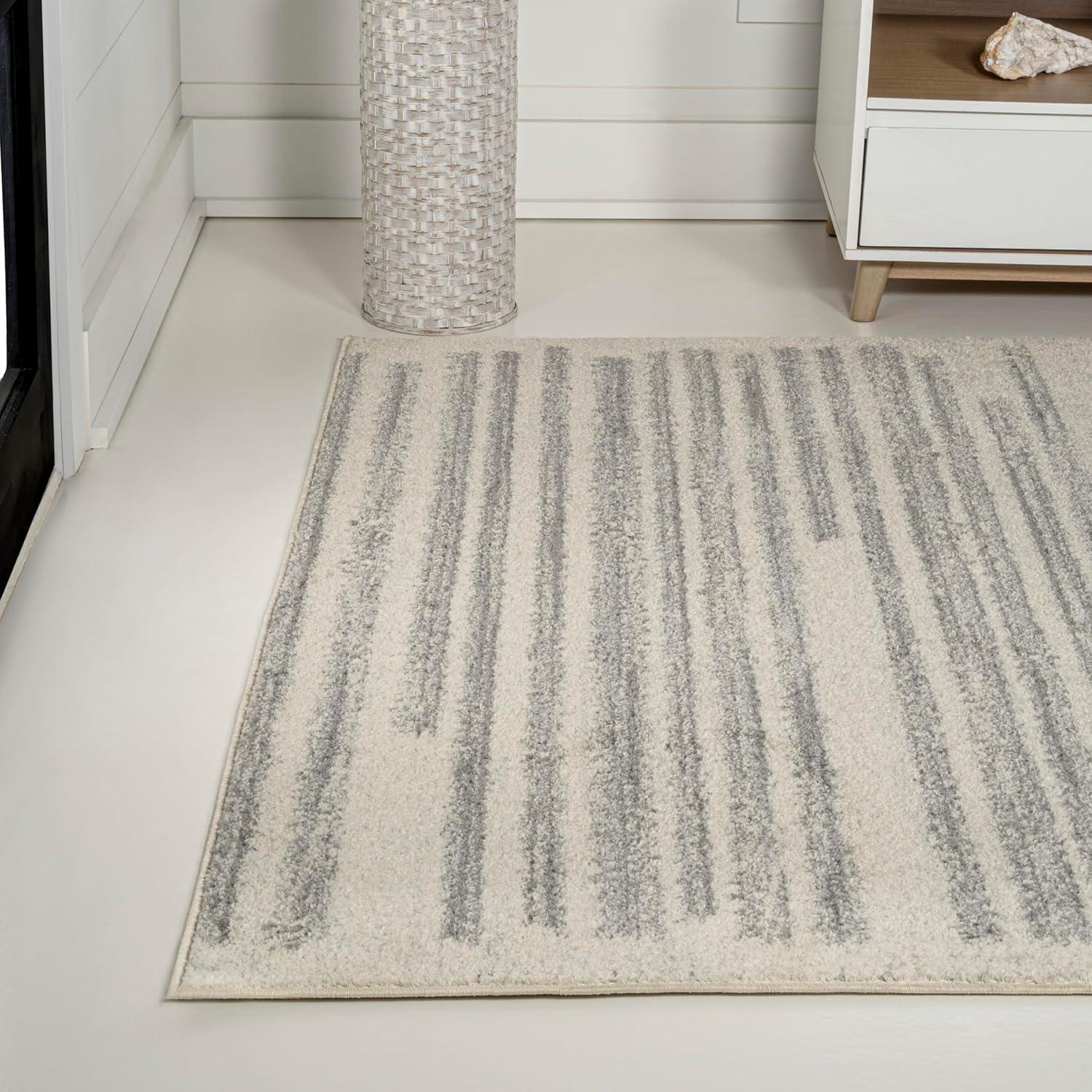 image:imageJONATHAN Y Khalil Modern Berber Stripe CreamBlack Indoor Area Rug 10x13 Contemporary Bohemian EasyCleaning for Living Room Bedroom Kitchen Pet Friendly NonShedding MOH207A13CreamGray