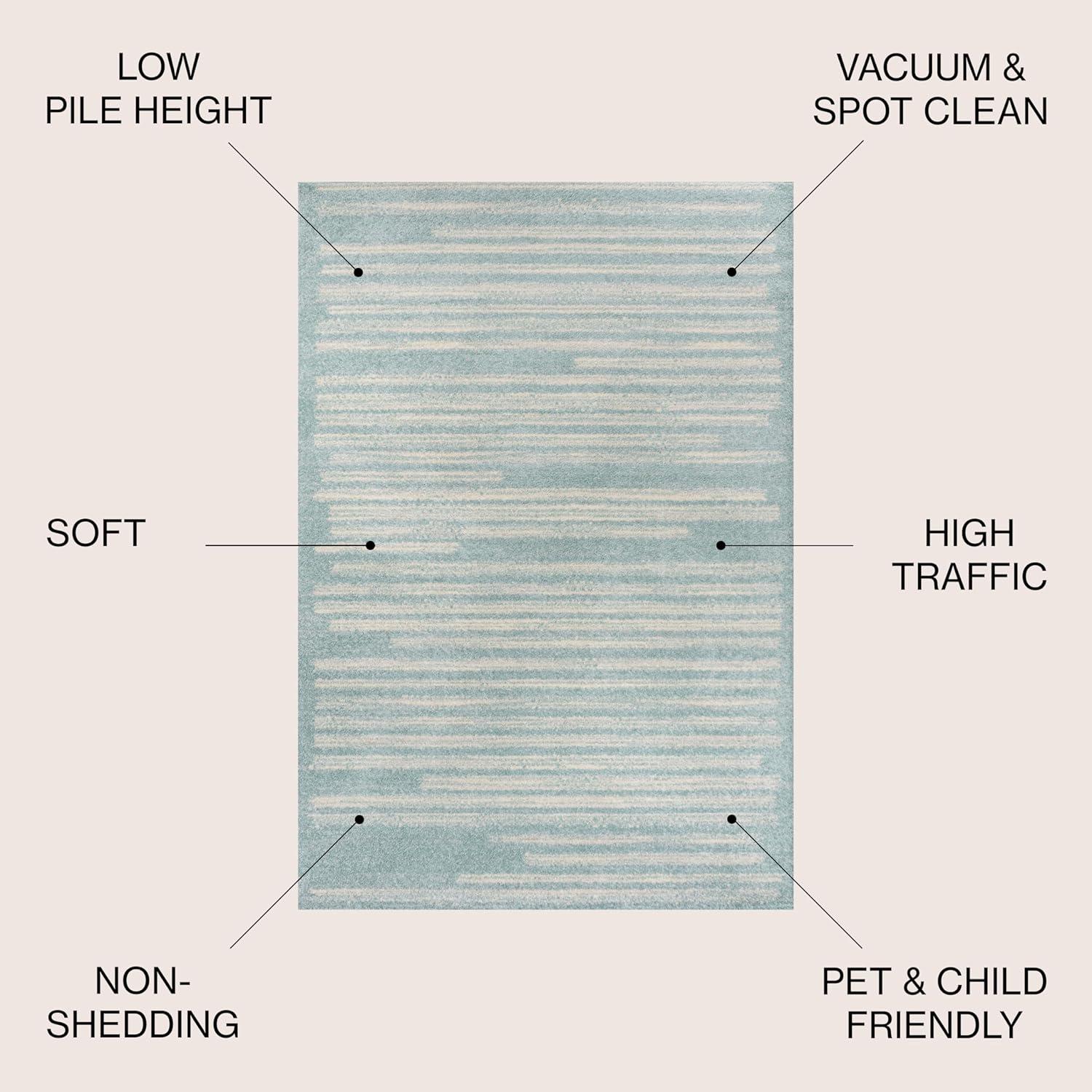 image:imageJONATHAN Y Khalil Modern Berber Stripe CreamBlack Indoor Area Rug 10x13 Contemporary Bohemian EasyCleaning for Living Room Bedroom Kitchen Pet Friendly NonShedding MOH207A13TurquoiseCream