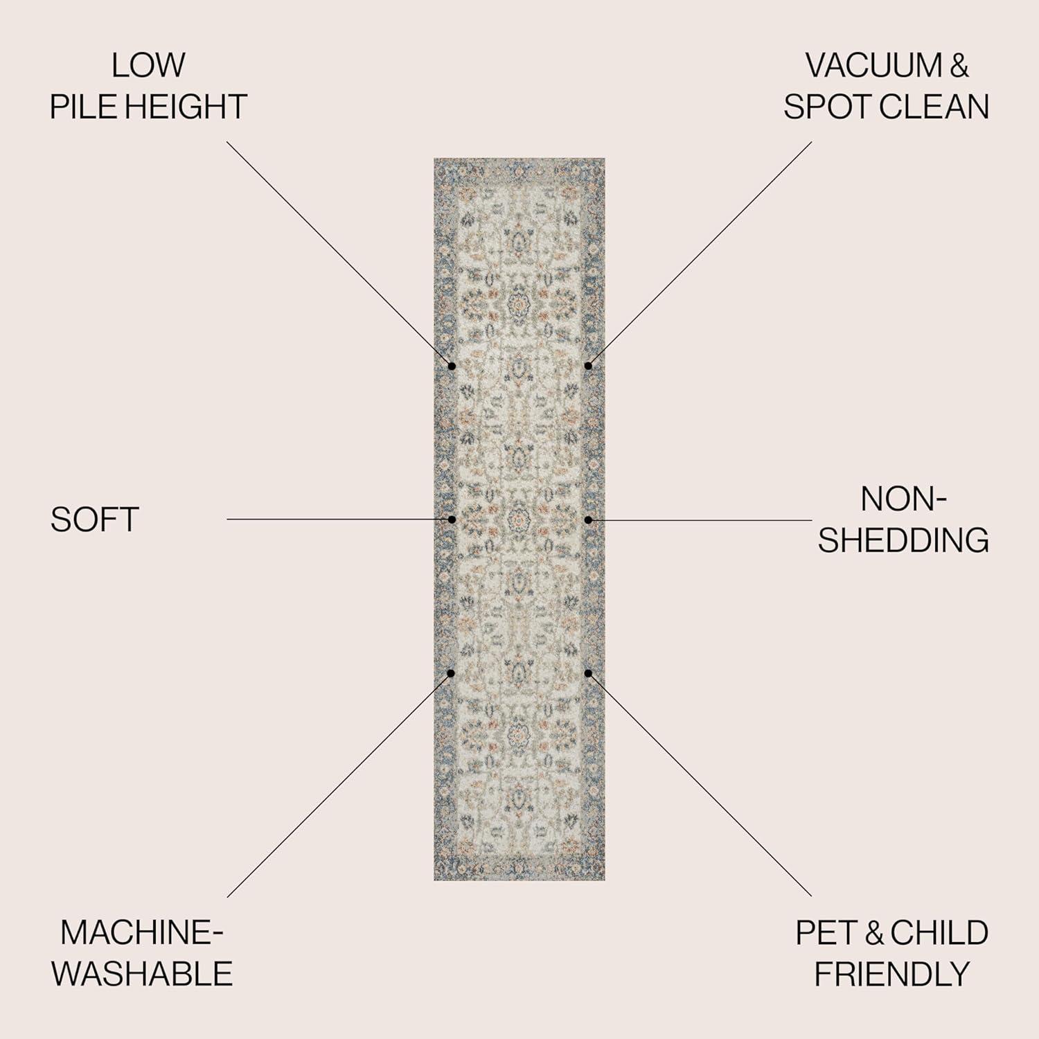 image:imageJONATHAN Y Machine Washable CreamTerra Indoor Area Rug 3X5 ft Hiero Border LowPile for Living Room Bedroom Kitchen Office EasyCleaning High Traffic PetFriendly NonShedding WSH314A3HierocreamTerra