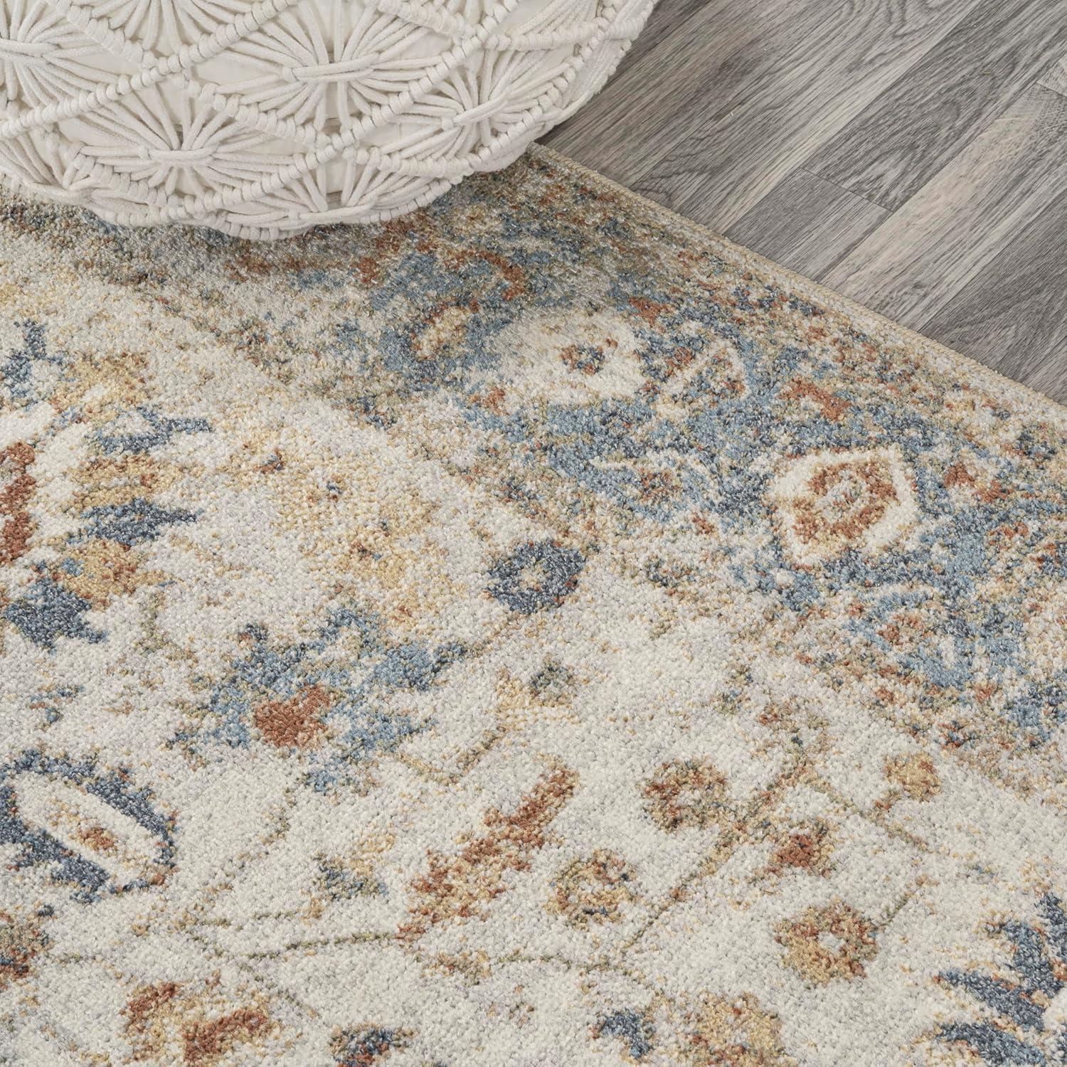 image:imageJONATHAN Y Machine Washable CreamTerra Indoor Area Rug 3X5 ft Hiero Border LowPile for Living Room Bedroom Kitchen Office EasyCleaning High Traffic PetFriendly NonShedding WSH314A3HierocreamTerra