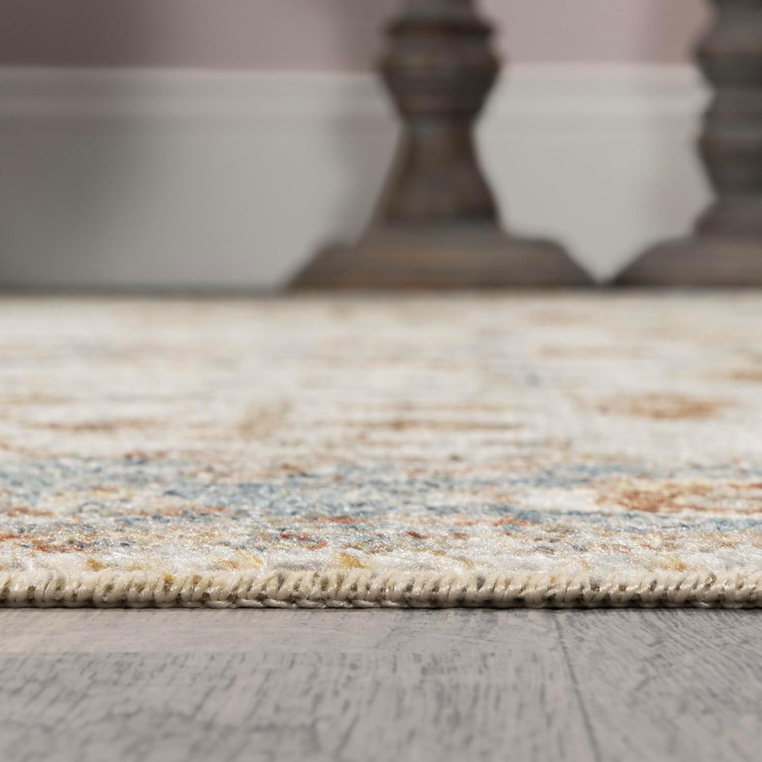 image:imageJONATHAN Y Machine Washable CreamTerra Indoor Area Rug 3X5 ft Hiero Border LowPile for Living Room Bedroom Kitchen Office EasyCleaning High Traffic PetFriendly NonShedding WSH314A3HierocreamTerra