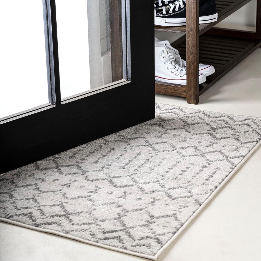 image:imageJONATHAN Y Boho Vintage Diamond CreamNavy Indoor Area Rug 9X12 ft Moroccan Hype for Living Room Bedroom Kitchen Office EasyCleaning High Traffic PetFriendly NonShedding MOH101F9CreamGray