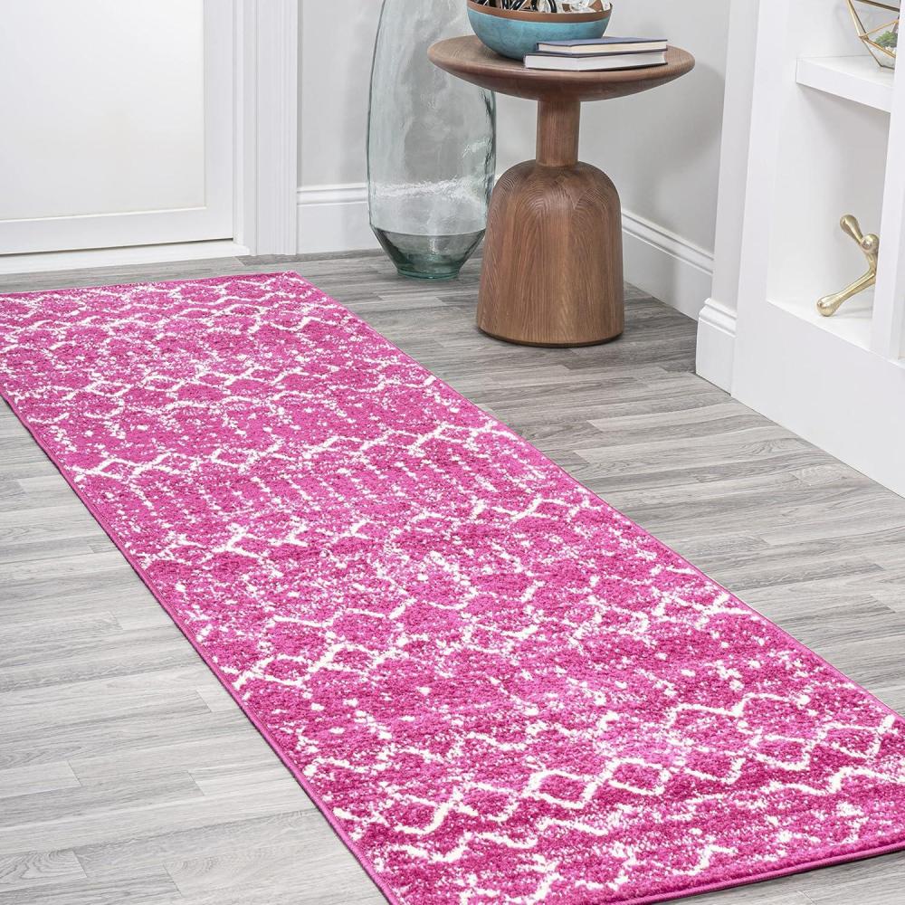 image:imageJONATHAN Y Boho Vintage Diamond CreamNavy Indoor Area Rug 9X12 ft Moroccan Hype for Living Room Bedroom Kitchen Office EasyCleaning High Traffic PetFriendly NonShedding MOH101F9FuchsiaIvory