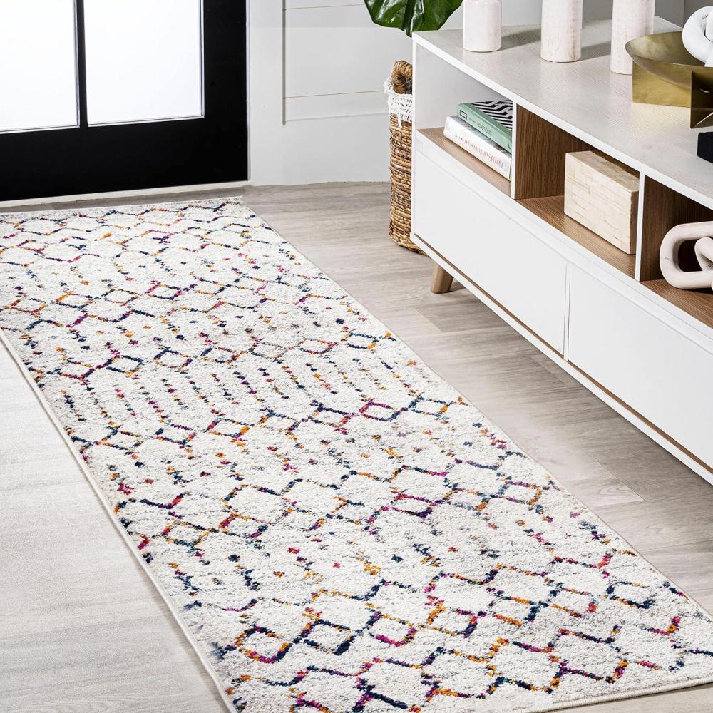 image:imageJONATHAN Y Boho Vintage Diamond CreamNavy Indoor Area Rug 9X12 ft Moroccan Hype for Living Room Bedroom Kitchen Office EasyCleaning High Traffic PetFriendly NonShedding MOH101F9CreamMulti