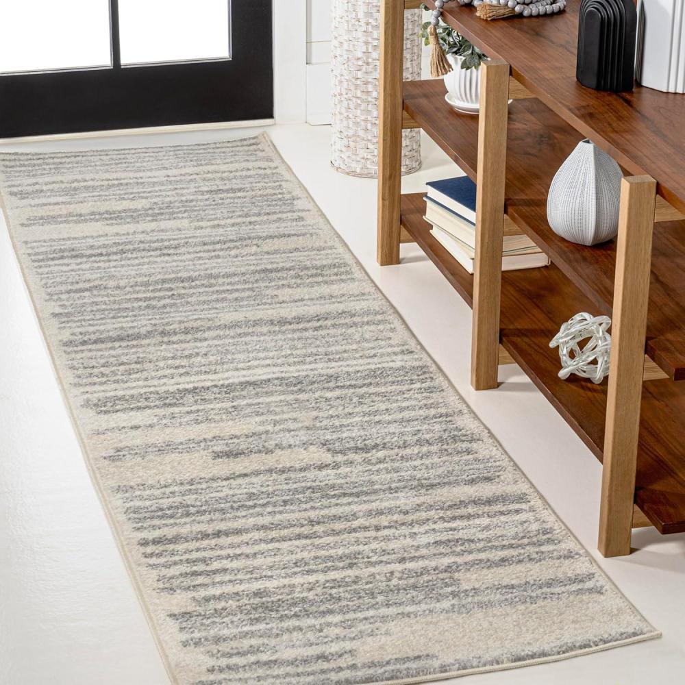 image:imageJONATHAN Y Khalil Modern Berber Stripe CreamBlack Indoor Area Rug 10x13 Contemporary Bohemian EasyCleaning for Living Room Bedroom Kitchen Pet Friendly NonShedding MOH207A13CreamGray