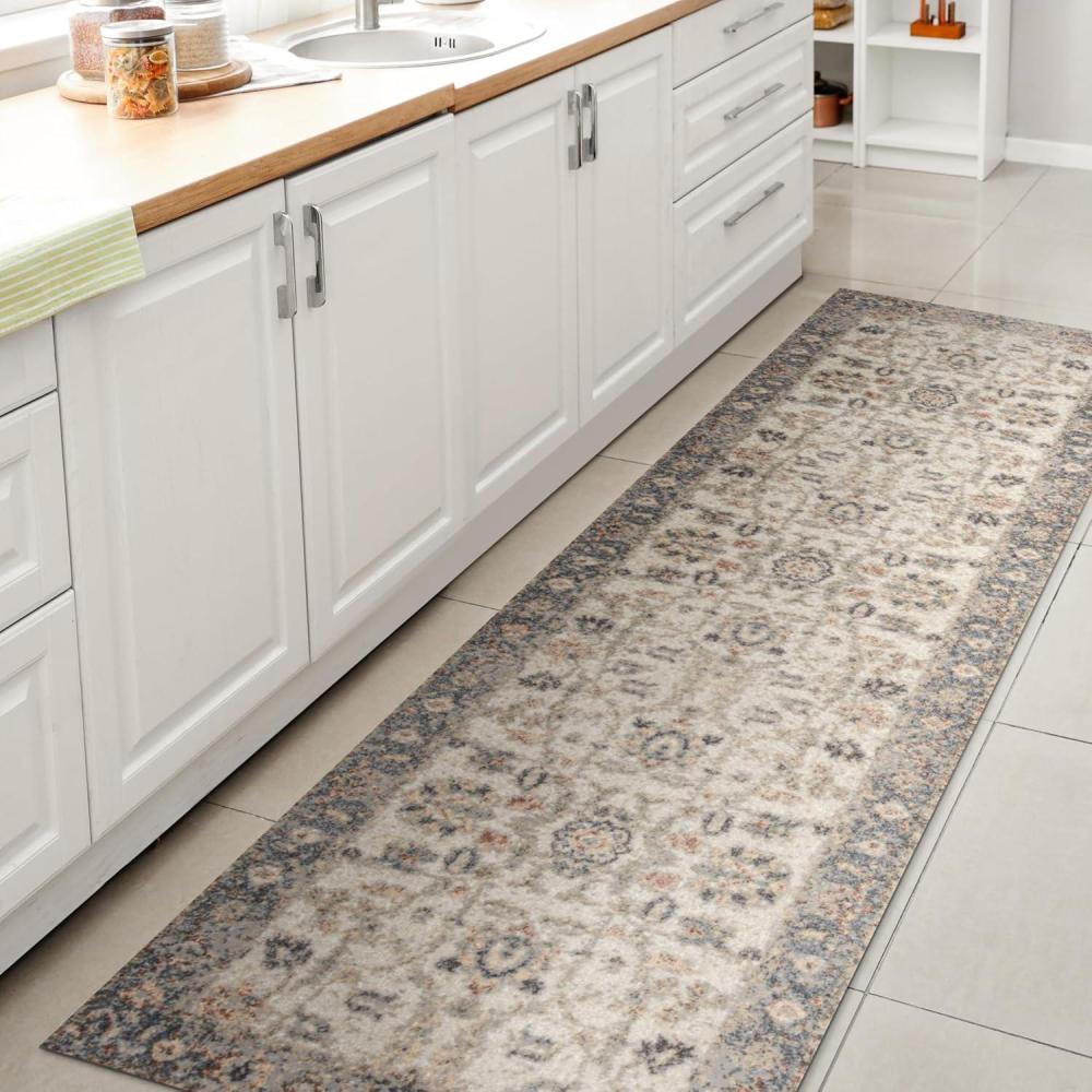 image:imageJONATHAN Y Machine Washable CreamTerra Indoor Area Rug 3X5 ft Hiero Border LowPile for Living Room Bedroom Kitchen Office EasyCleaning High Traffic PetFriendly NonShedding WSH314A3HierocreamTerra