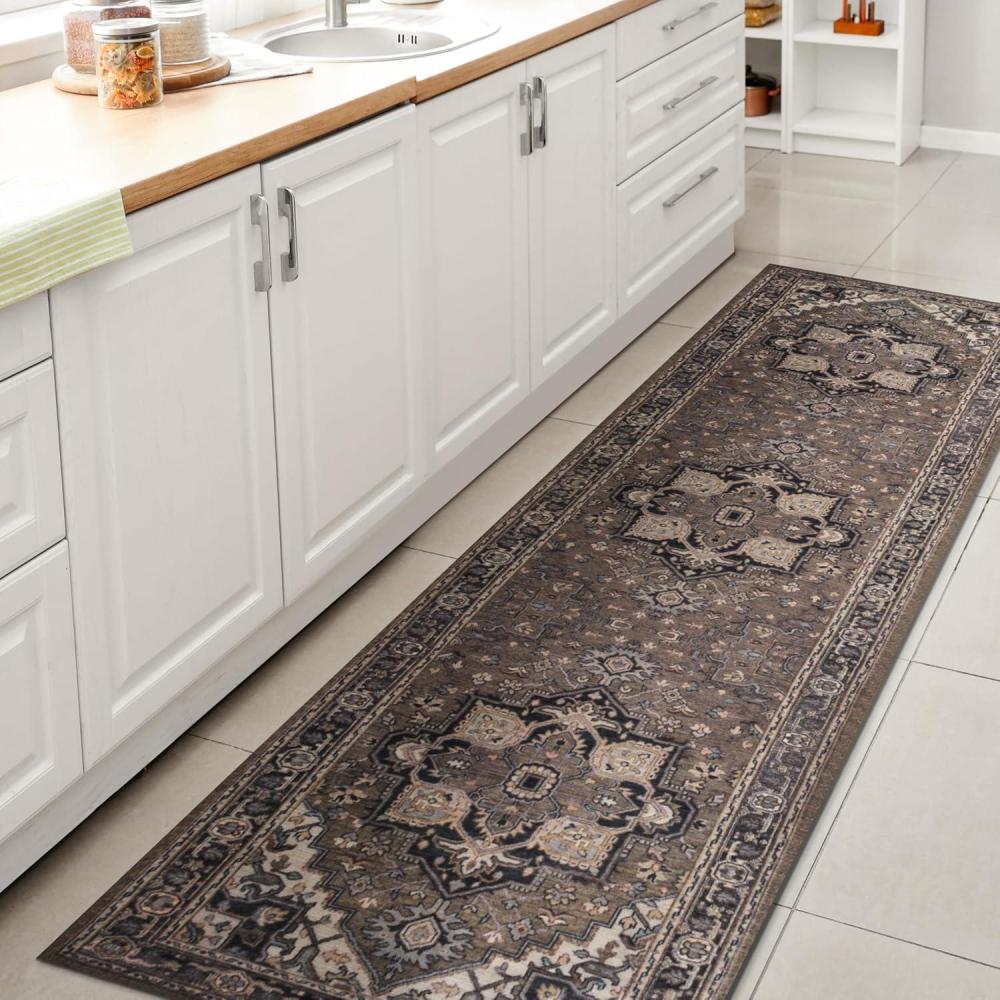 image:imageJONATHAN Y Machine Washable Indoor Area Rug 3X5 GreenNavyCream Cirali Ornate Large Medallion for Living Room Bedroom Kitchen Office EasyCleaning PetFriendly NonShedding WSH105C3CiraligreenNavyCream