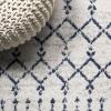 JONATHAN Y Boho Vintage Diamond Cream/Navy Indoor Area Rug 9X12 ft, Moroccan Hype for Living Room, Bedroom, Kitchen, Office, Easy-Cleaning, High Traffic, Pet-Friendly, Non-Shedding (MOH101F-9)(Cream/Navy)