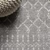 JONATHAN Y Boho Vintage Diamond Cream/Navy Indoor Area Rug 9X12 ft, Moroccan Hype for Living Room, Bedroom, Kitchen, Office, Easy-Cleaning, High Traffic, Pet-Friendly, Non-Shedding (MOH101F-9)(Gray/Ivory)