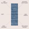 JONATHAN Y Boho Vintage Diamond Cream/Navy Indoor Area Rug 9X12 ft, Moroccan Hype for Living Room, Bedroom, Kitchen, Office, Easy-Cleaning, High Traffic, Pet-Friendly, Non-Shedding (MOH101F-9)(Blue/White)