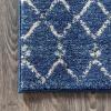 JONATHAN Y Boho Vintage Diamond Cream/Navy Indoor Area Rug 9X12 ft, Moroccan Hype for Living Room, Bedroom, Kitchen, Office, Easy-Cleaning, High Traffic, Pet-Friendly, Non-Shedding (MOH101F-9)(Blue/White)