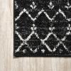 JONATHAN Y Boho Vintage Diamond Cream/Navy Indoor Area Rug 9X12 ft, Moroccan Hype for Living Room, Bedroom, Kitchen, Office, Easy-Cleaning, High Traffic, Pet-Friendly, Non-Shedding (MOH101F-9)(Black/Ivory)