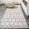 JONATHAN Y Boho Vintage Diamond Cream/Navy Indoor Area Rug 9X12 ft, Moroccan Hype for Living Room, Bedroom, Kitchen, Office, Easy-Cleaning, High Traffic, Pet-Friendly, Non-Shedding (MOH101F-9)(Ivory/Multi)