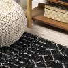 JONATHAN Y Boho Vintage Diamond Cream/Navy Indoor Area Rug 9X12 ft, Moroccan Hype for Living Room, Bedroom, Kitchen, Office, Easy-Cleaning, High Traffic, Pet-Friendly, Non-Shedding (MOH101F-9)(Black/Ivory)
