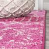 JONATHAN Y Boho Vintage Diamond Cream/Navy Indoor Area Rug 9X12 ft, Moroccan Hype for Living Room, Bedroom, Kitchen, Office, Easy-Cleaning, High Traffic, Pet-Friendly, Non-Shedding (MOH101F-9)(Fuchsia/Ivory)