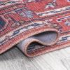 JONATHAN Y Machine Washable Indoor Area Rug 3X5 Green/Navy/Cream, Cirali Ornate Large Medallion for Living Room, Bedroom, Kitchen, Office, Easy-Cleaning, Pet-Friendly, Non-Shedding WSH105C-3(Cirali-red/Navy)