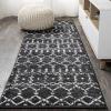 JONATHAN Y Boho Vintage Diamond Cream/Navy Indoor Area Rug 9X12 ft, Moroccan Hype for Living Room, Bedroom, Kitchen, Office, Easy-Cleaning, High Traffic, Pet-Friendly, Non-Shedding (MOH101F-9)(Black/Ivory)