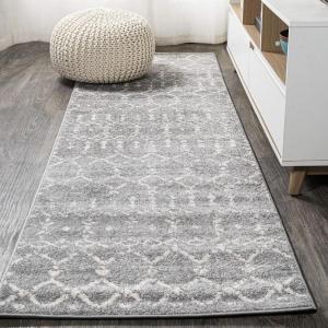 JONATHAN Y Boho Vintage Diamond Cream/Navy Indoor Area Rug 9X12 ft, Moroccan Hype for Living Room, Bedroom, Kitchen, Office, Easy-Cleaning, High Traffic, Pet-Friendly, Non-Shedding (MOH101F-9)(Gray/Ivory)