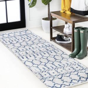 JONATHAN Y Boho Vintage Diamond Cream/Navy Indoor Area Rug 9X12 ft, Moroccan Hype for Living Room, Bedroom, Kitchen, Office, Easy-Cleaning, High Traffic, Pet-Friendly, Non-Shedding (MOH101F-9)(Cream/Navy)
