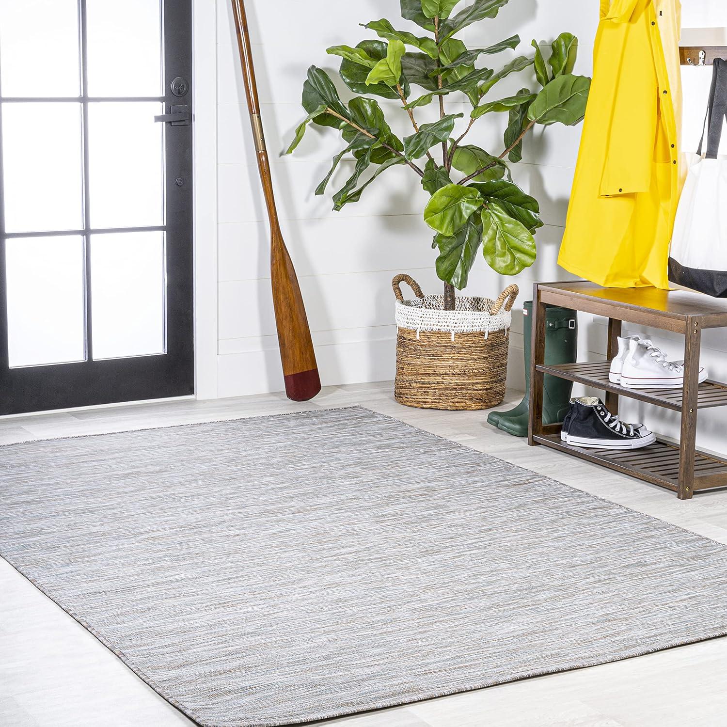 image:imageJONATHAN Y Flatweave Solid Indoor Outdoor Area Rug 3X5 Blue Ethan Modern for Backyard Patio Porch EasyCleaning High Traffic PetFriendly NonShedding TSN100B3Grey