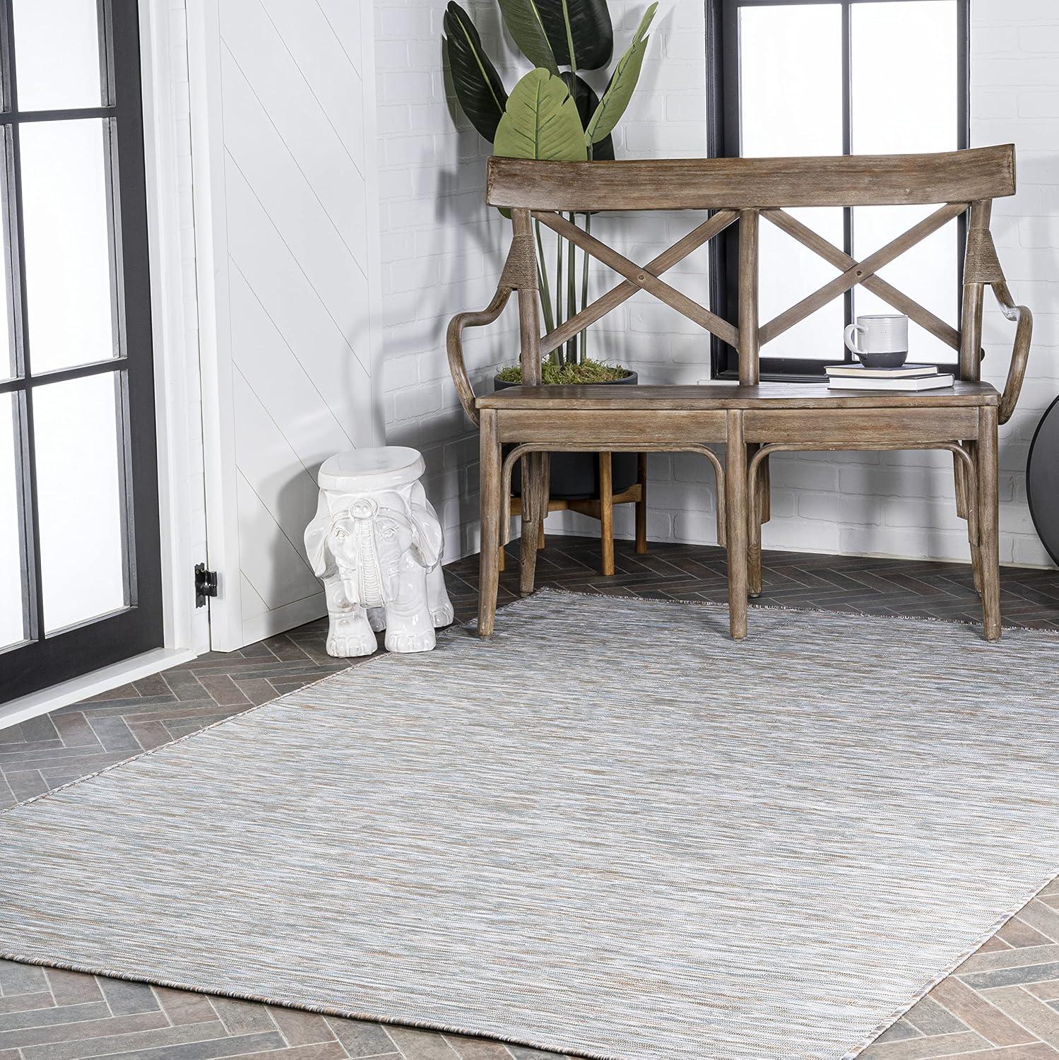 image:imageJONATHAN Y Flatweave Solid Indoor Outdoor Area Rug 3X5 Blue Ethan Modern for Backyard Patio Porch EasyCleaning High Traffic PetFriendly NonShedding TSN100B3Grey