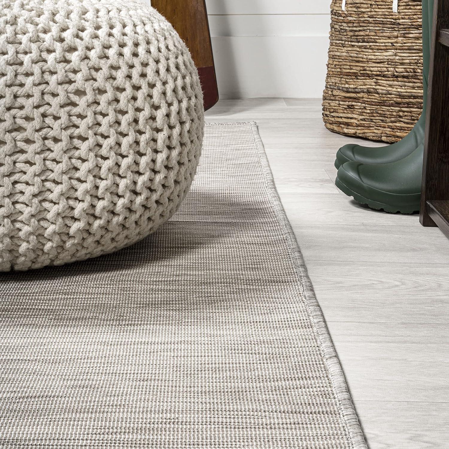 image:imageJONATHAN Y Flatweave Solid Indoor Outdoor Area Rug 3X5 Blue Ethan Modern for Backyard Patio Porch EasyCleaning High Traffic PetFriendly NonShedding TSN100B3Light Gray