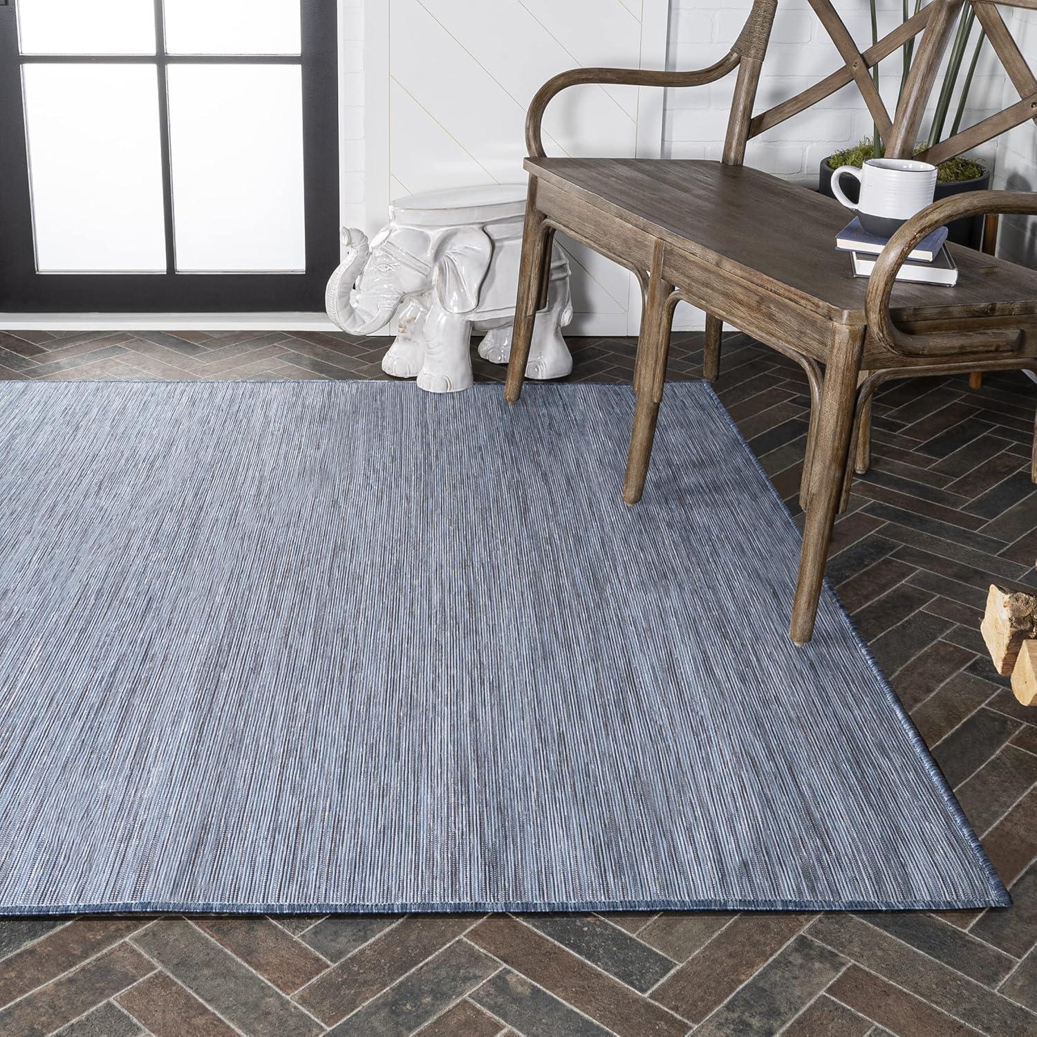 image:imageJONATHAN Y Flatweave Solid Indoor Outdoor Area Rug 3X5 Blue Ethan Modern for Backyard Patio Porch EasyCleaning High Traffic PetFriendly NonShedding TSN100B3Blue