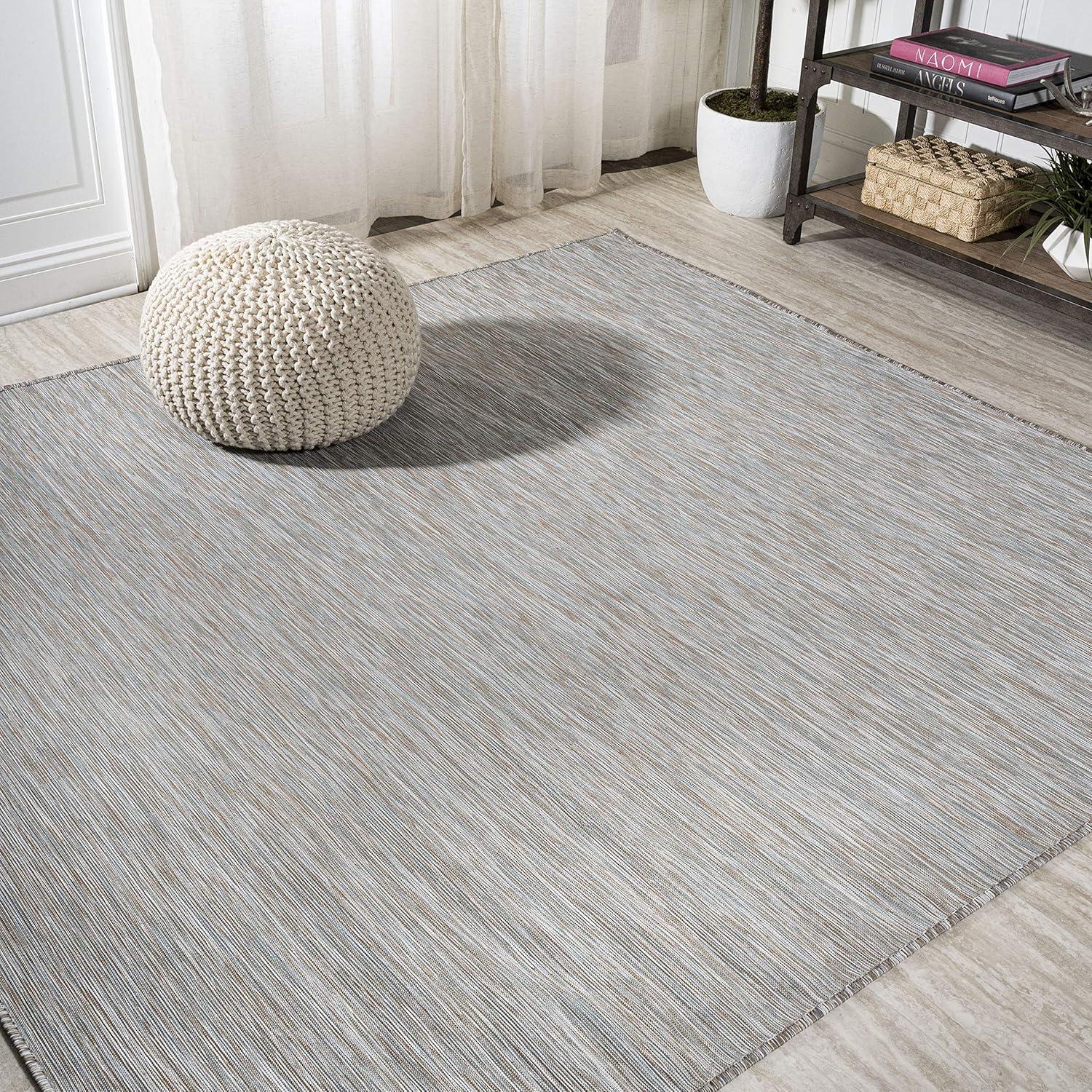 image:imageJONATHAN Y Flatweave Solid Indoor Outdoor Area Rug 3X5 Blue Ethan Modern for Backyard Patio Porch EasyCleaning High Traffic PetFriendly NonShedding TSN100B3Grey