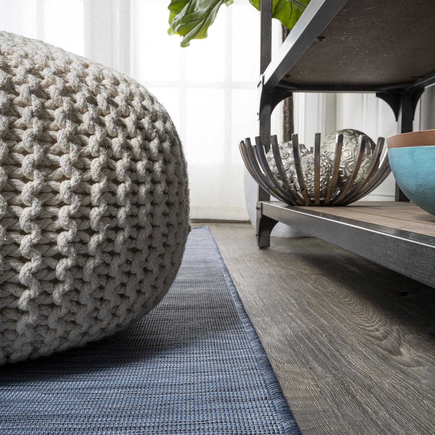 image:imageJONATHAN Y Flatweave Solid Indoor Outdoor Area Rug 3X5 Blue Ethan Modern for Backyard Patio Porch EasyCleaning High Traffic PetFriendly NonShedding TSN100B3Blue