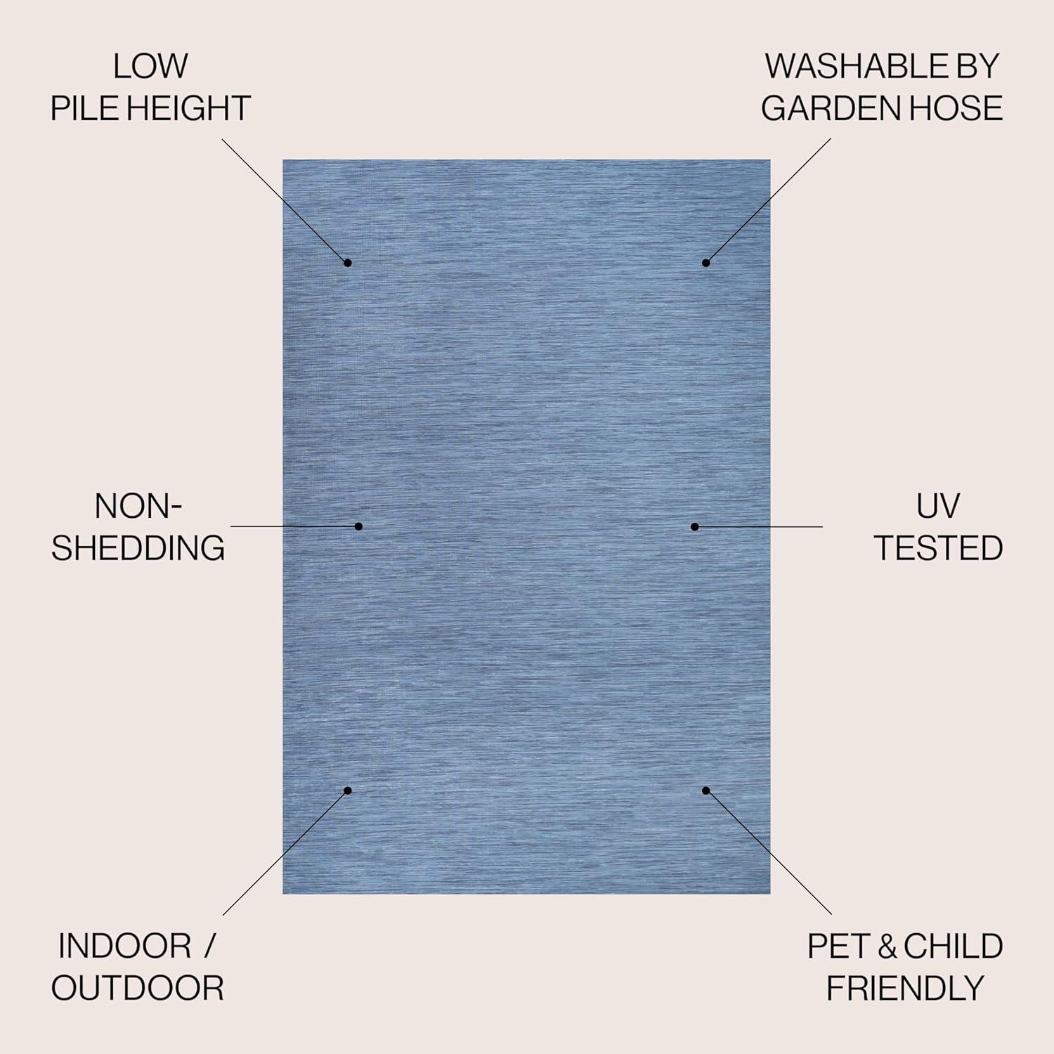 image:imageJONATHAN Y Flatweave Solid Indoor Outdoor Area Rug 3X5 Blue Ethan Modern for Backyard Patio Porch EasyCleaning High Traffic PetFriendly NonShedding TSN100B3Blue
