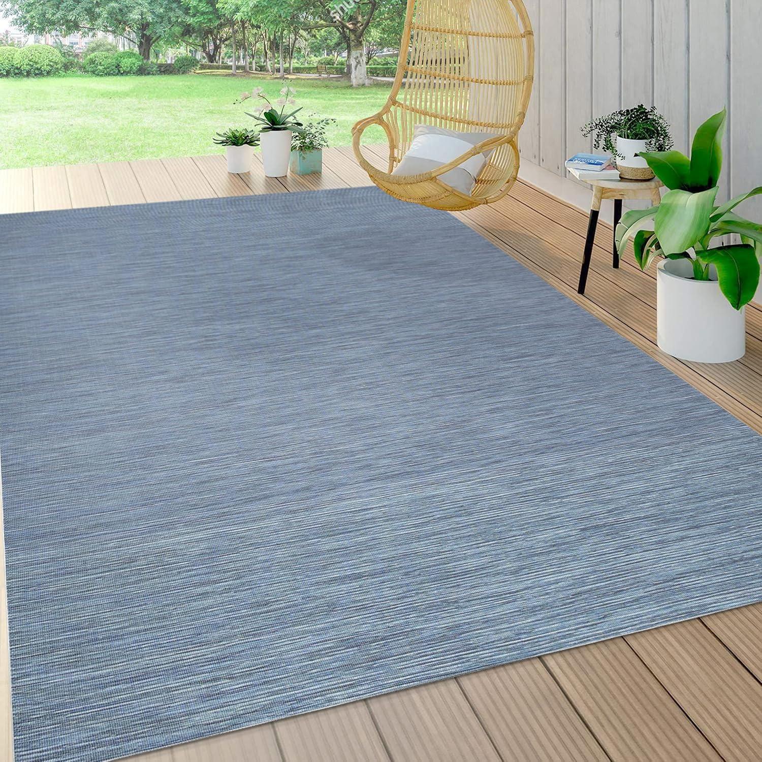 image:imageJONATHAN Y Flatweave Solid Indoor Outdoor Area Rug 3X5 Blue Ethan Modern for Backyard Patio Porch EasyCleaning High Traffic PetFriendly NonShedding TSN100B3Blue