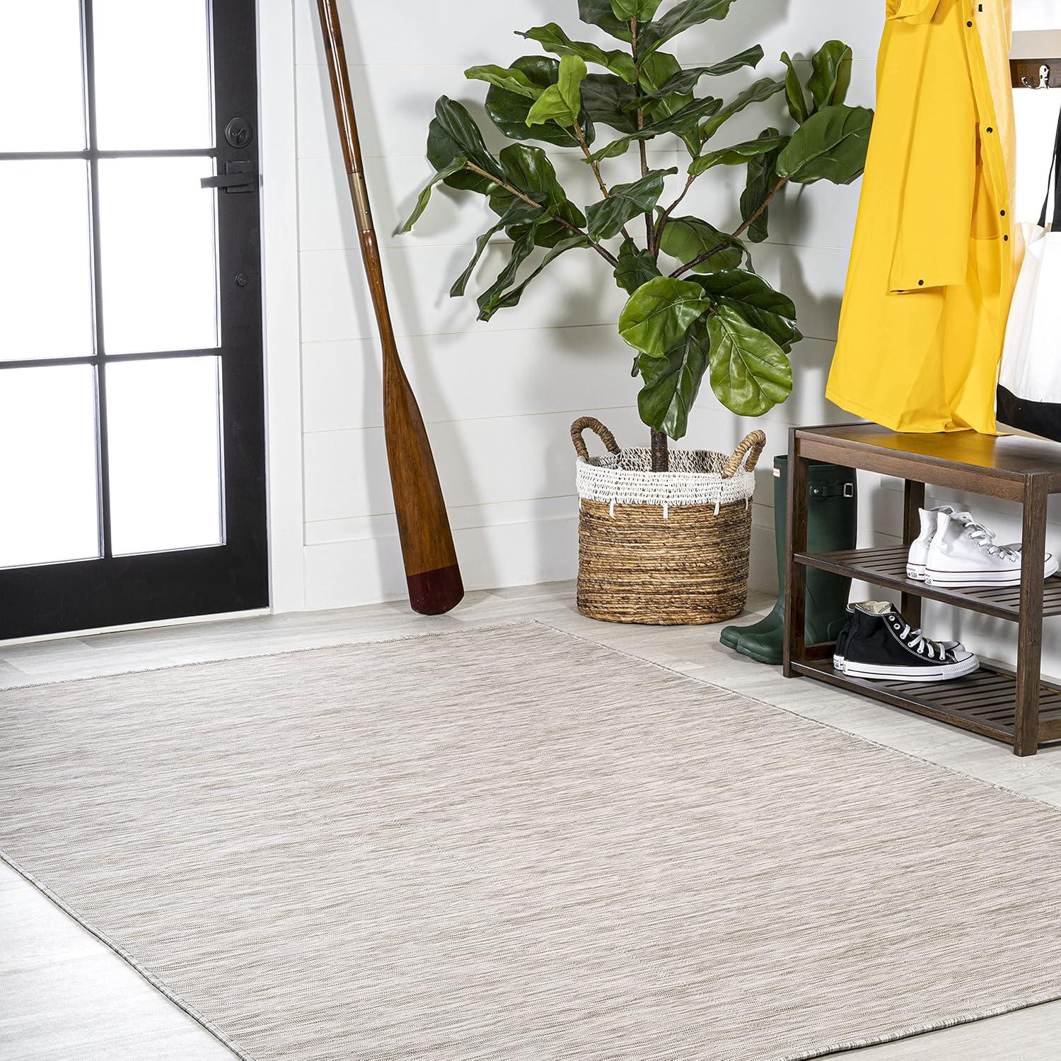 image:imageJONATHAN Y Flatweave Solid Indoor Outdoor Area Rug 3X5 Blue Ethan Modern for Backyard Patio Porch EasyCleaning High Traffic PetFriendly NonShedding TSN100B3Light Gray