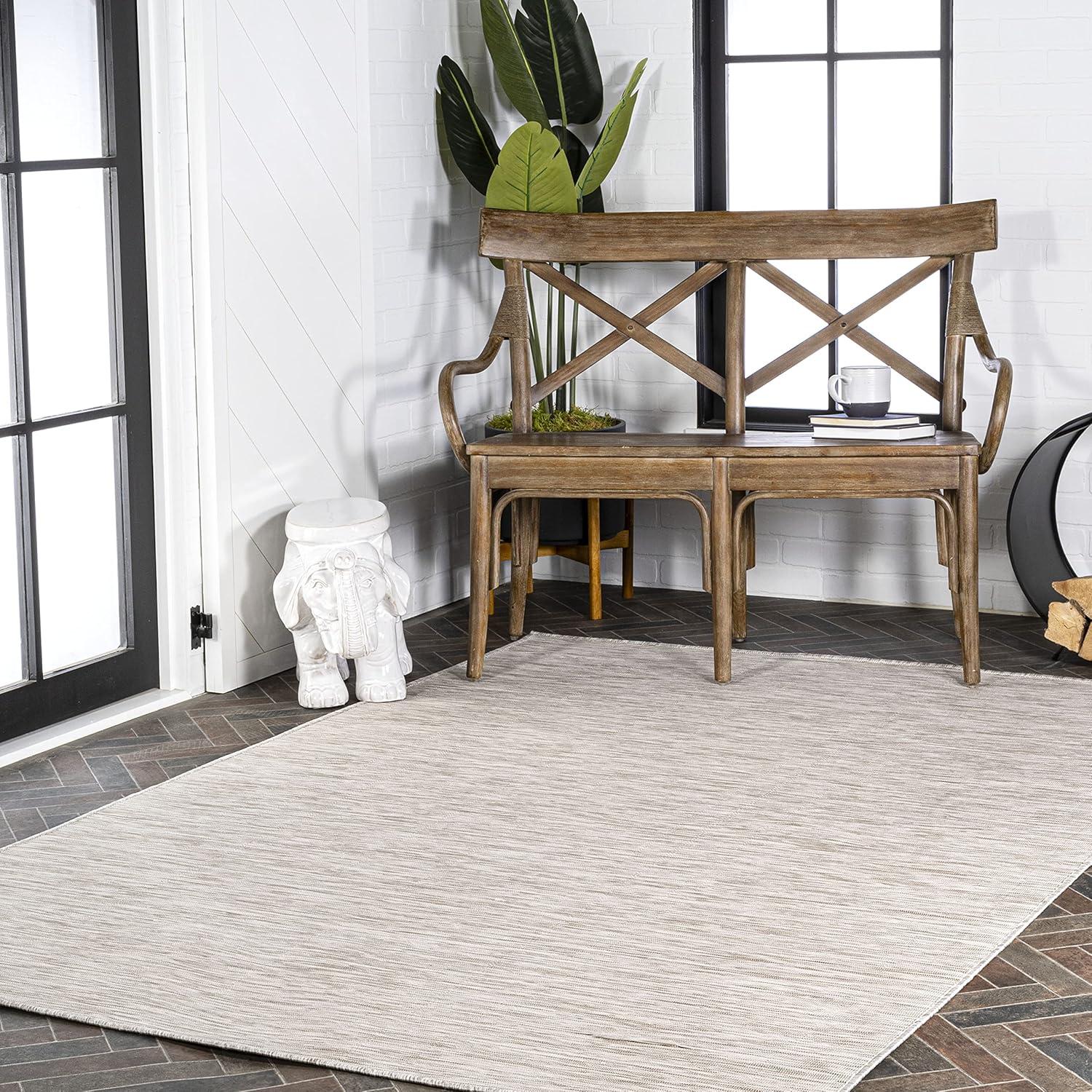 image:imageJONATHAN Y Flatweave Solid Indoor Outdoor Area Rug 3X5 Blue Ethan Modern for Backyard Patio Porch EasyCleaning High Traffic PetFriendly NonShedding TSN100B3Light Gray