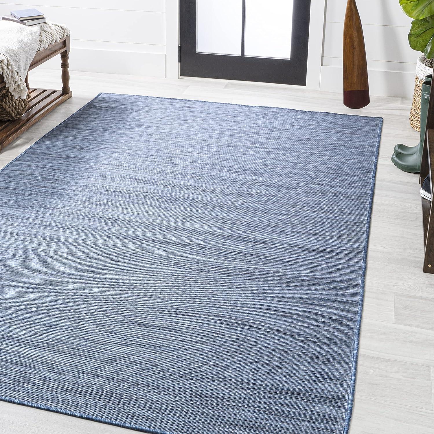 image:imageJONATHAN Y Flatweave Solid Indoor Outdoor Area Rug 3X5 Blue Ethan Modern for Backyard Patio Porch EasyCleaning High Traffic PetFriendly NonShedding TSN100B3Blue
