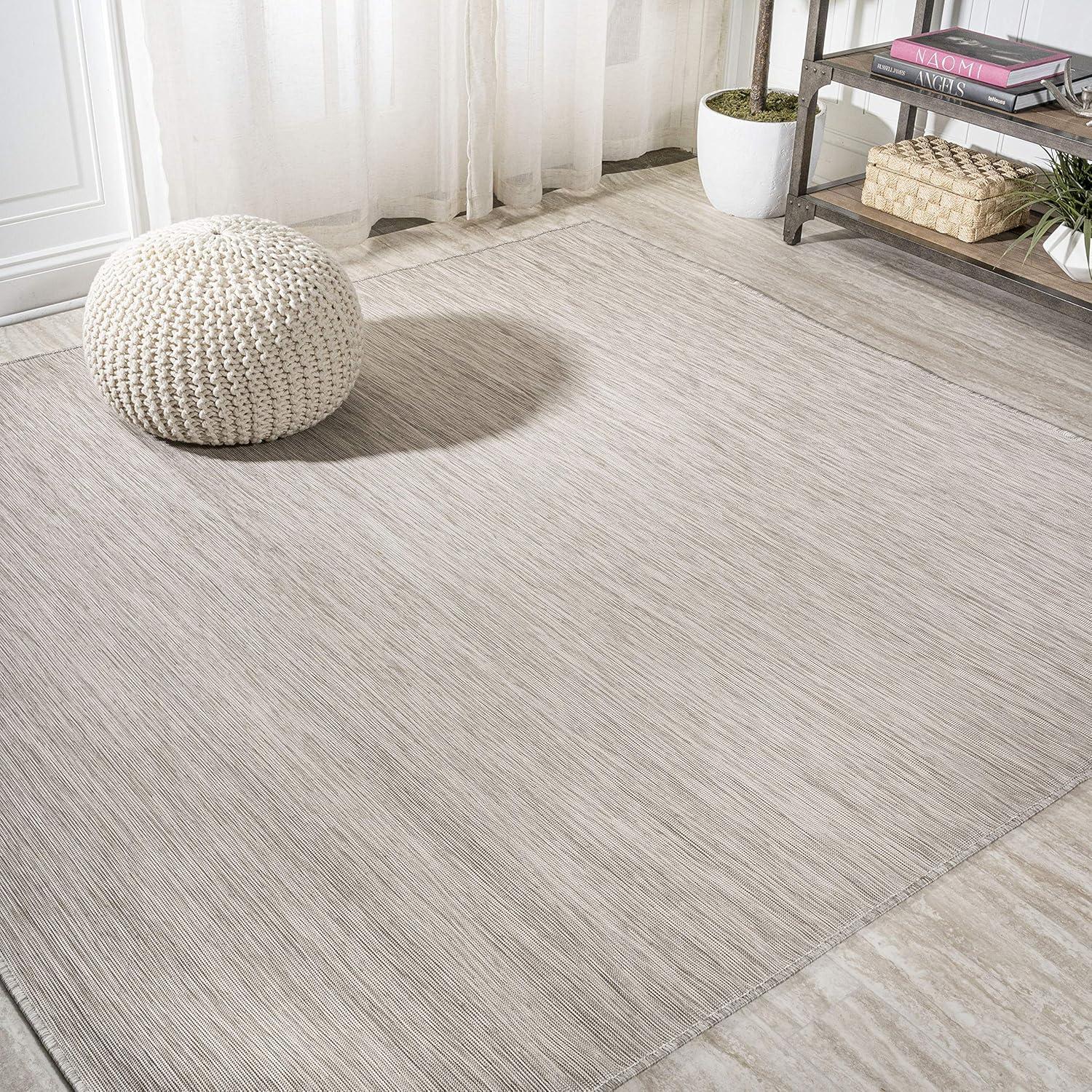 image:imageJONATHAN Y Flatweave Solid Indoor Outdoor Area Rug 3X5 Blue Ethan Modern for Backyard Patio Porch EasyCleaning High Traffic PetFriendly NonShedding TSN100B3Light Gray