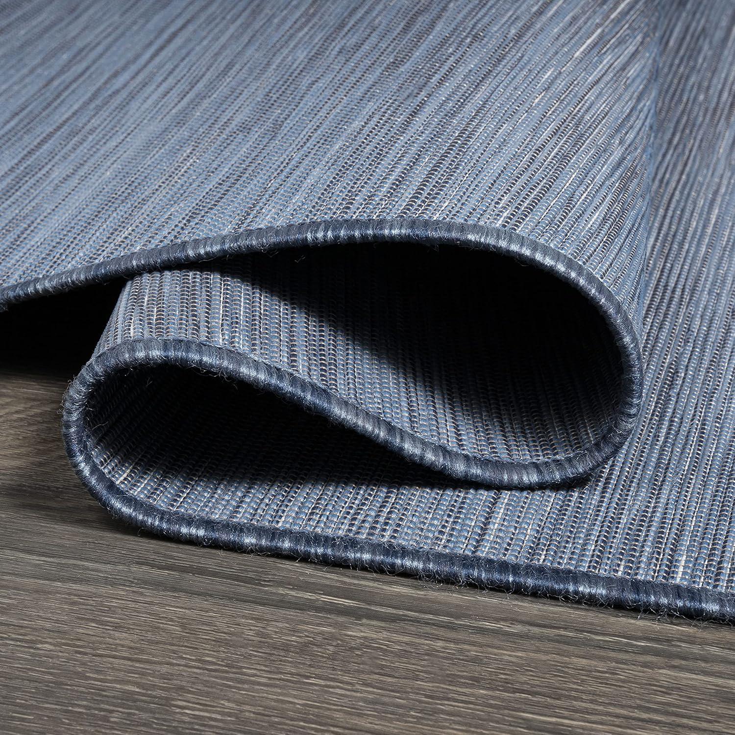 image:imageJONATHAN Y Flatweave Solid Indoor Outdoor Area Rug 3X5 Blue Ethan Modern for Backyard Patio Porch EasyCleaning High Traffic PetFriendly NonShedding TSN100B3Blue