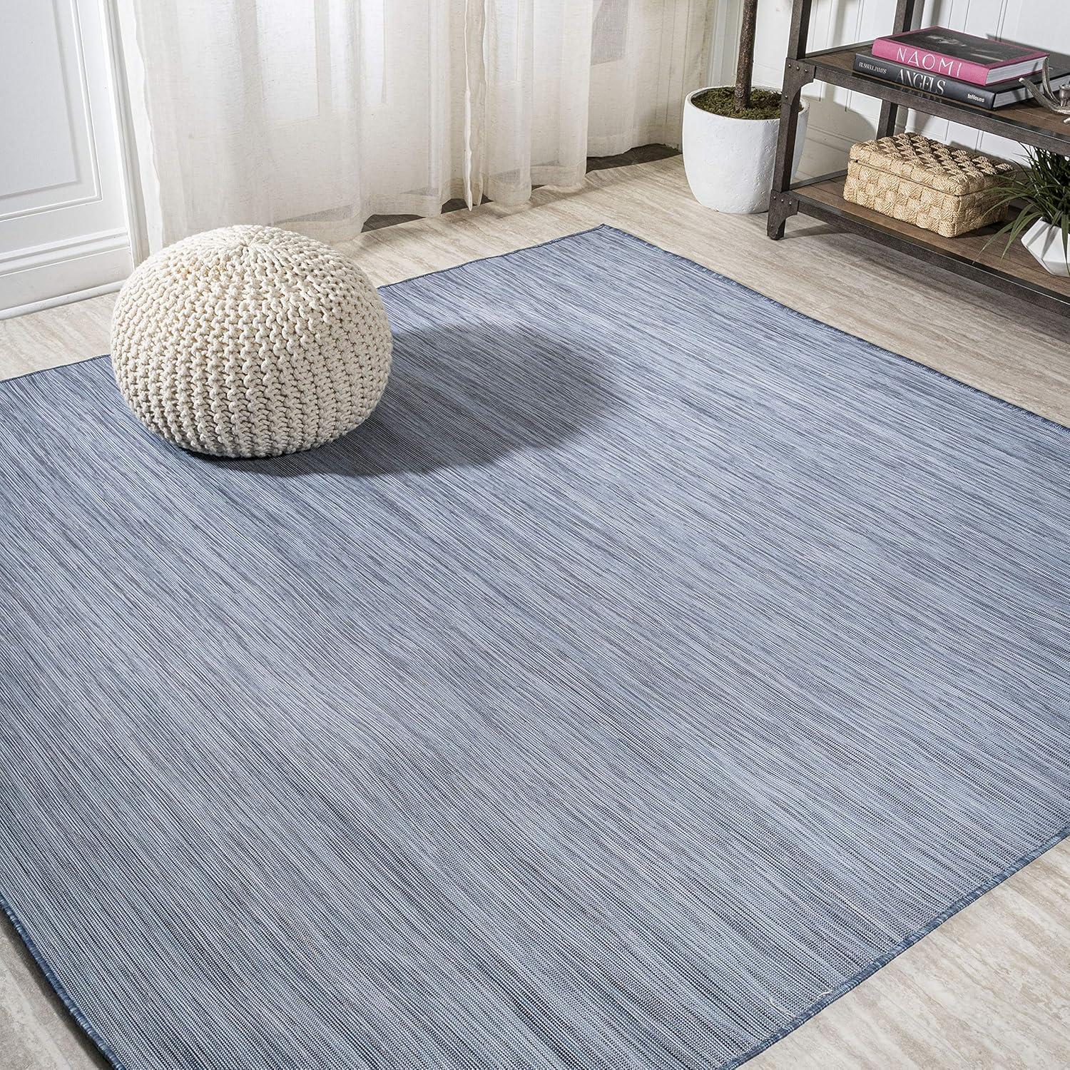 image:imageJONATHAN Y Flatweave Solid Indoor Outdoor Area Rug 3X5 Blue Ethan Modern for Backyard Patio Porch EasyCleaning High Traffic PetFriendly NonShedding TSN100B3Blue