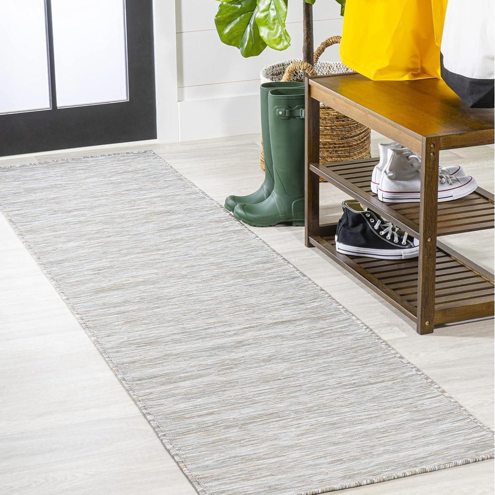 image:imageJONATHAN Y Flatweave Solid Indoor Outdoor Area Rug 3X5 Blue Ethan Modern for Backyard Patio Porch EasyCleaning High Traffic PetFriendly NonShedding TSN100B3Grey